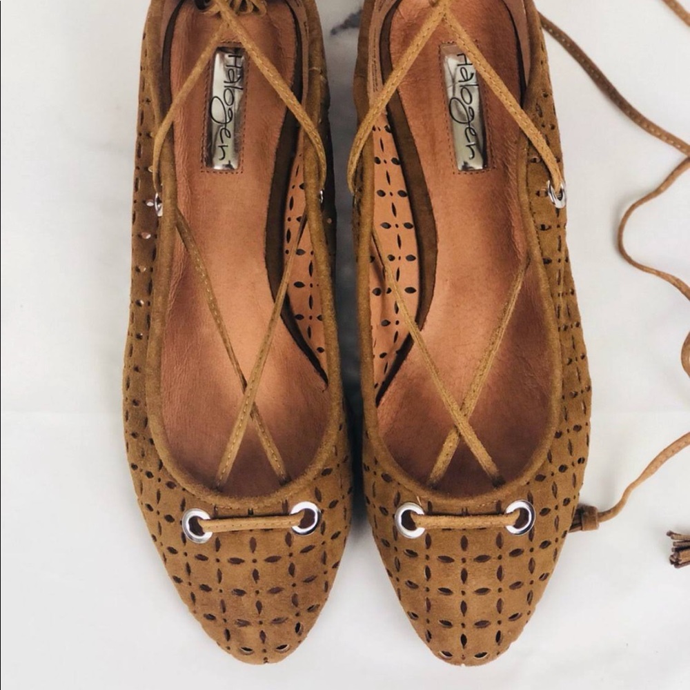 Halogen ballet shoes Cognac Perforated Lasercut
4